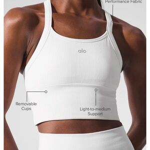Alo Seamless Ribbed Favorite Bra Tank in White